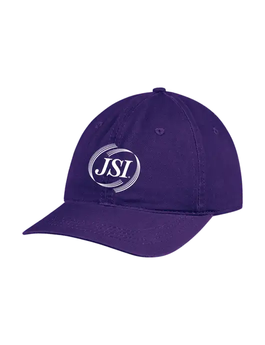 Garment Washed Unstructured Twill Purple Cap w/JSI Logo