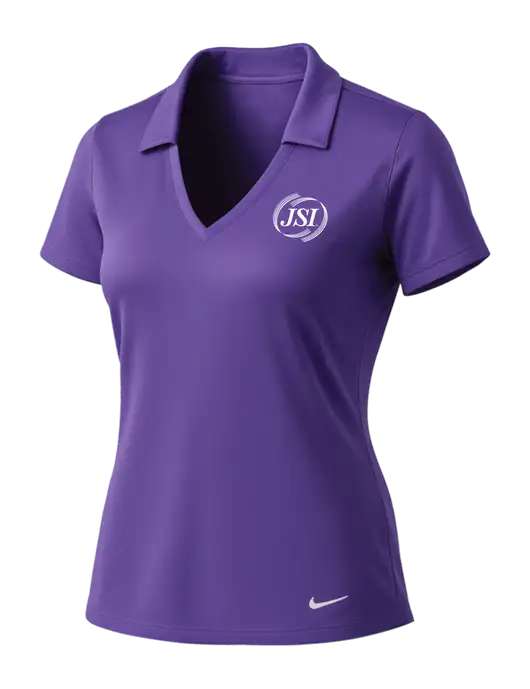 NIKE Purple Womens Dri-Fit Vertical Mesh Polo w/JSI Logo