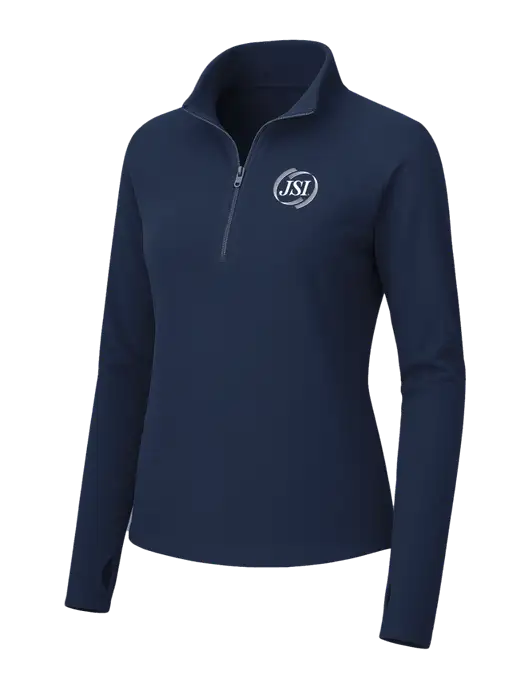 Womens Navy Microfleece 1/2 Zip Pullover w/JSI Logo
