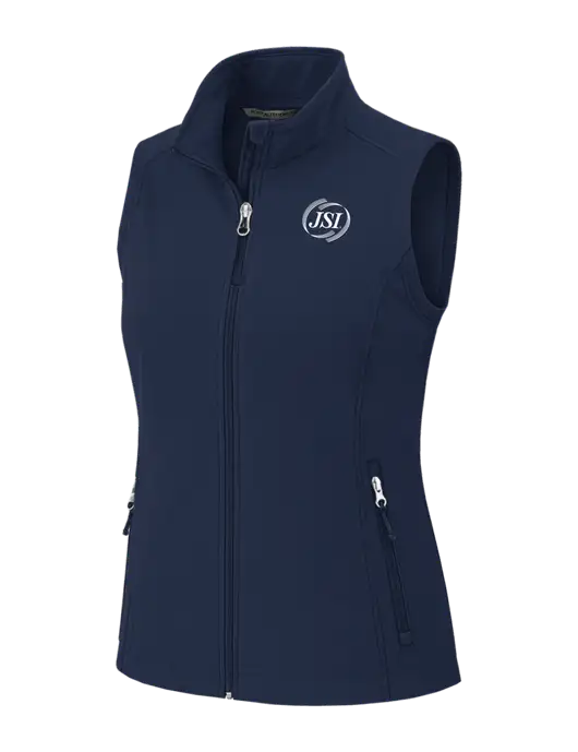 Navy Womens Core Soft Shell Vest w/JSI Logo