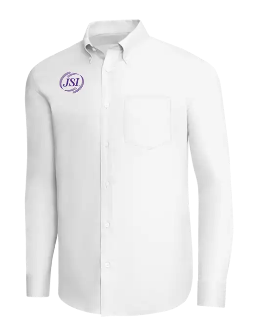 Brooks Brothers White Wrinkle-Free Stretch Pinpoint Shirt w/JSI Logo