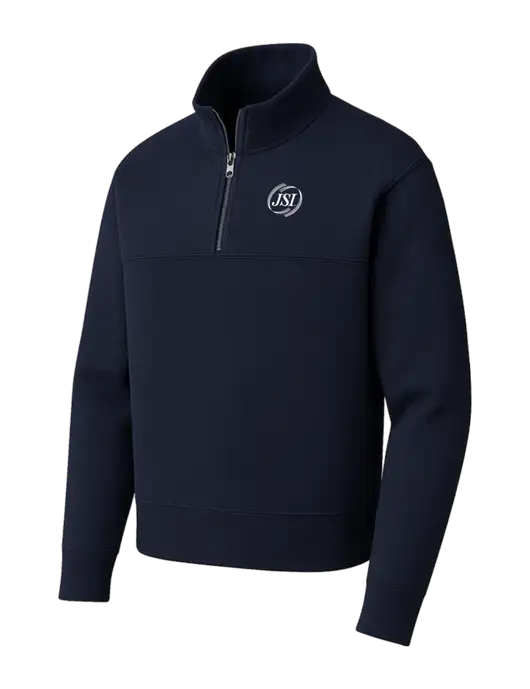Mercer+Mettle Dark Navy Linear Texture Quarter Zip w/JSI Logo