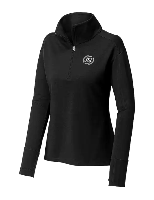 Womens Sport-Wick Flex Fleece Black 1/4-Zip w/JSI Logo