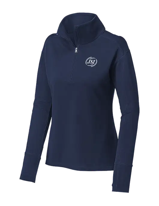 Womens Sport-Wick Flex Fleece Dark Navy 1/4-Zip w/JSI Logo