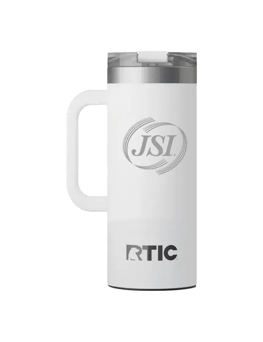 RTIC Road Trip 20 oz White Travel Mug w/JSI Logo