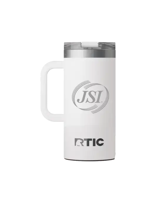 RTIC Road Trip 16 oz White Travel Mug w/JSI Logo