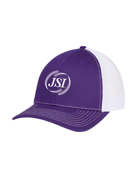 Richardson Adjustable Snapback Original 112 Trucker Cap Purple w/White Mesh w/JSI Logo
