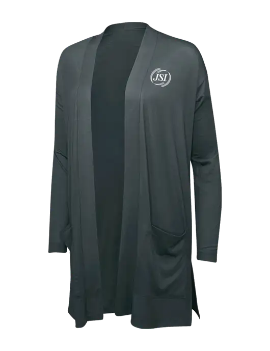 Smoke Grey Womens Concept Long Pocket Cardigan w/JSI Logo