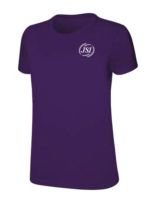 Womens Ring Spun Purple 4.5 oz T-Shirt w/JSI Logo